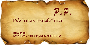 Péntek Petúnia névjegykártya